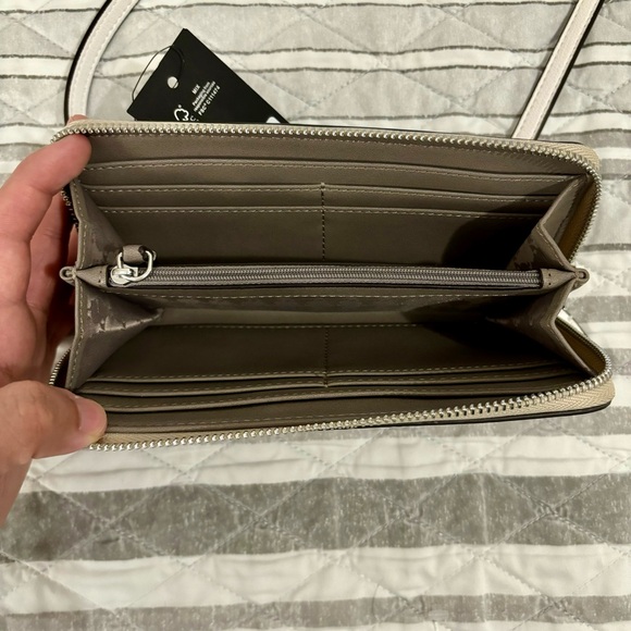 Karl Lagerfeld Paris SLG Crossbody Beige Taupe Handbag - Picture 9 of 15